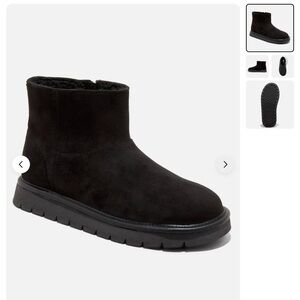 Universal Thread cozy  jet Black ankle shearling Boots new